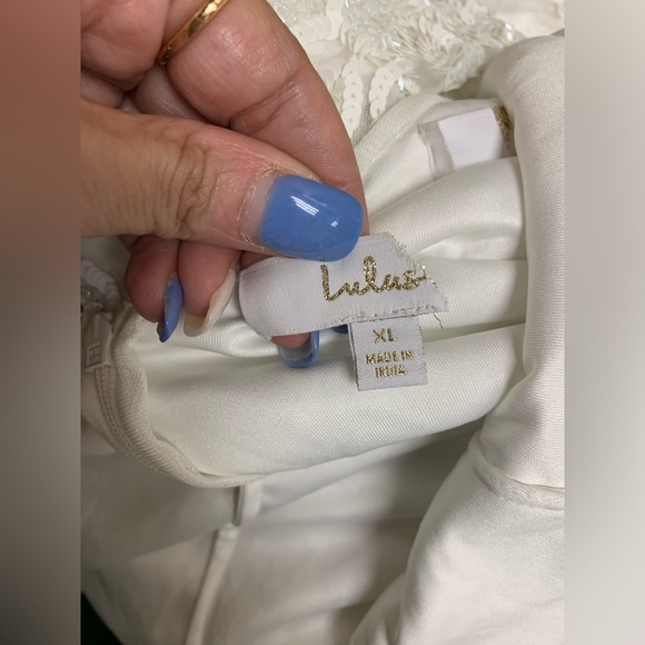 NWOT Lulus Everlasting Passion White SequinBeaded Backless Maxi💍 - Picture 12 of 12
